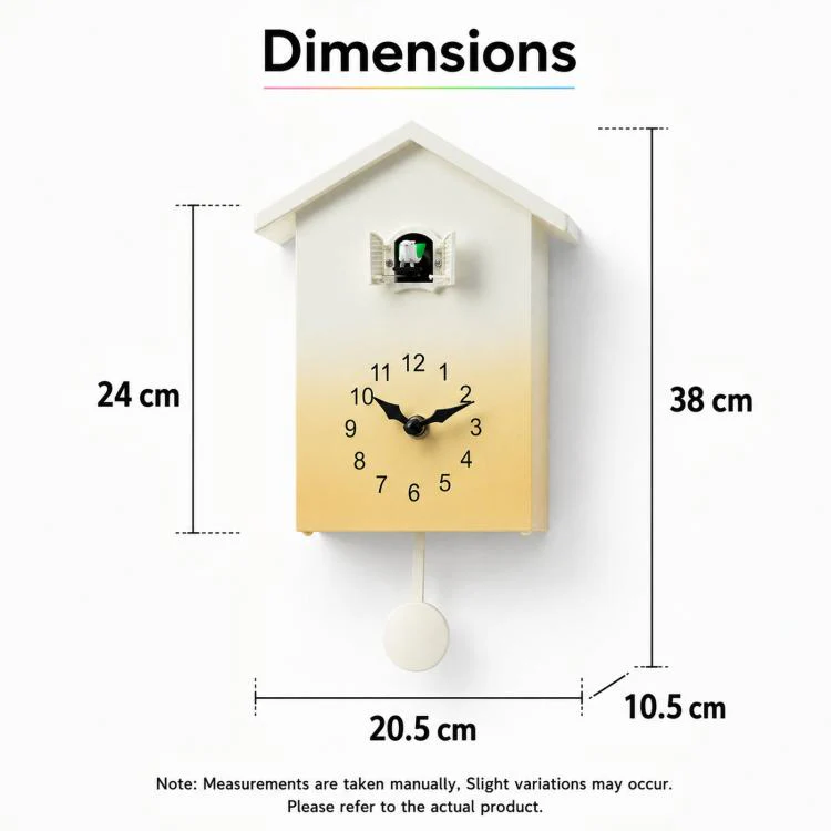Modern Cuckoo Clock Kids House Shaped Wall Clock with Bird Chime Quiet Non-Ticking Decorative Wall Clock for Living Room Bedroom(T62 Blue) - Image 7
