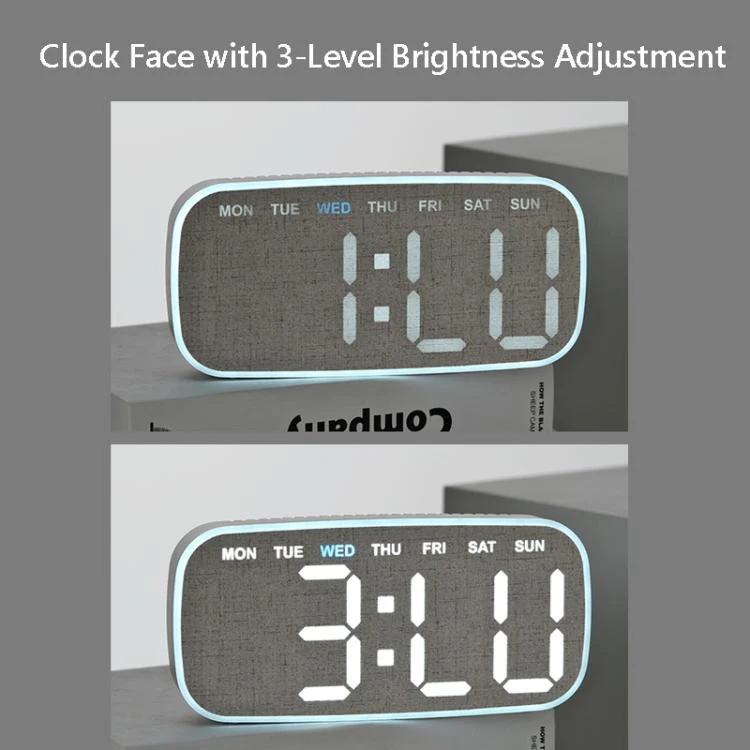 Modern Digital Wall Clock & Desk Clock LED Large Display with Date, Week, Temp, Adjustable Brightness Decorative Silent Clock(2817 Black Shell Green Light) - Image 7