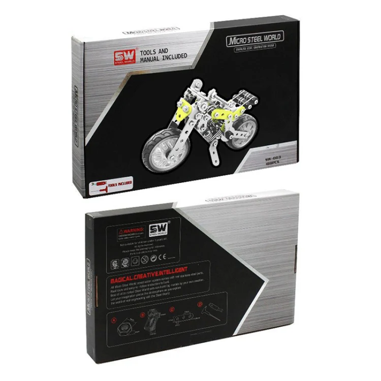 MoFun SW-003 188 PCS DIY Stainless Steel Street Motorcycle Assembling Blocks - Image 6