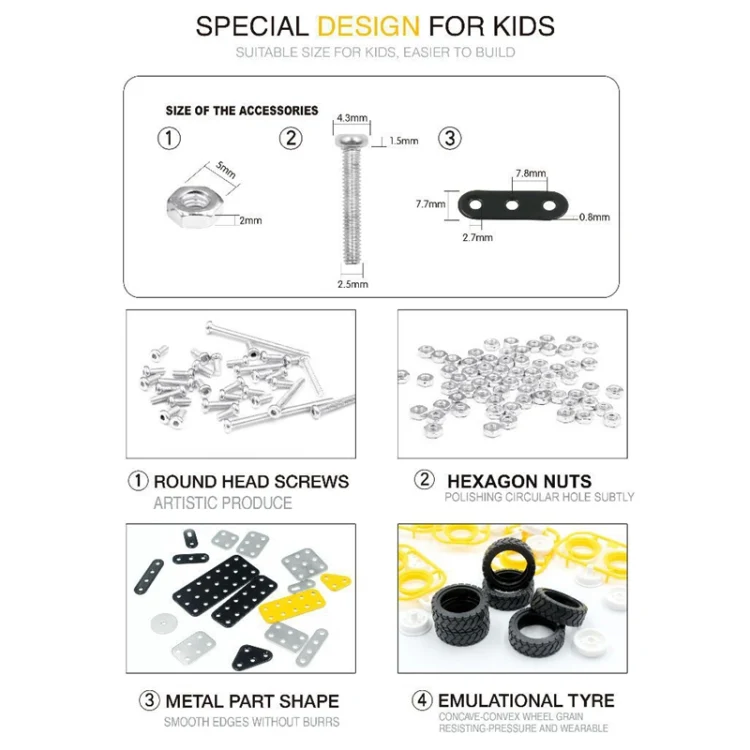 MoFun SW-008 332 PCS DIY Stainless Steel Car Loader Assembling Blocks - Image 7