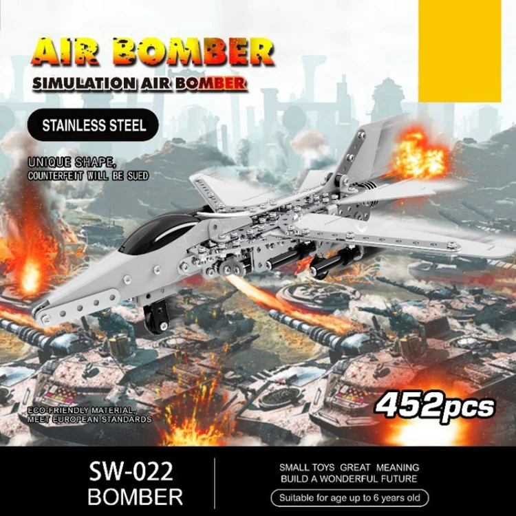MoFun SW-022 DIY Stainless Steel Bombing Plane Assembling Blocks - Image 9