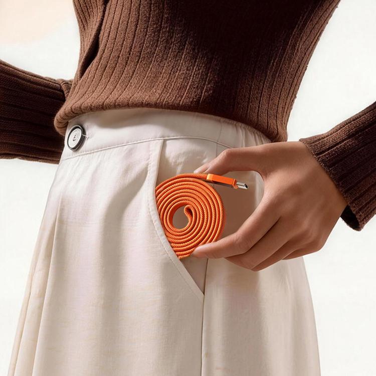MOMAX 100W Type-C to Type-C Magnetic Retractable Fast Charging Braided Cable, Length:1m(Orange) - Image 10