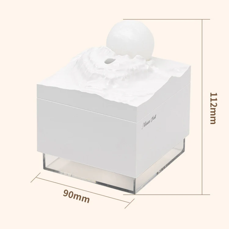 Moon Meteorite Mini Humidifier With Colorful Night Light(Pink) - Image 9