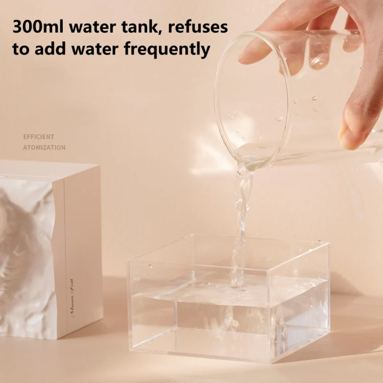 Moon Meteorite Mini Humidifier With Colorful Night Light(White) - Image 6