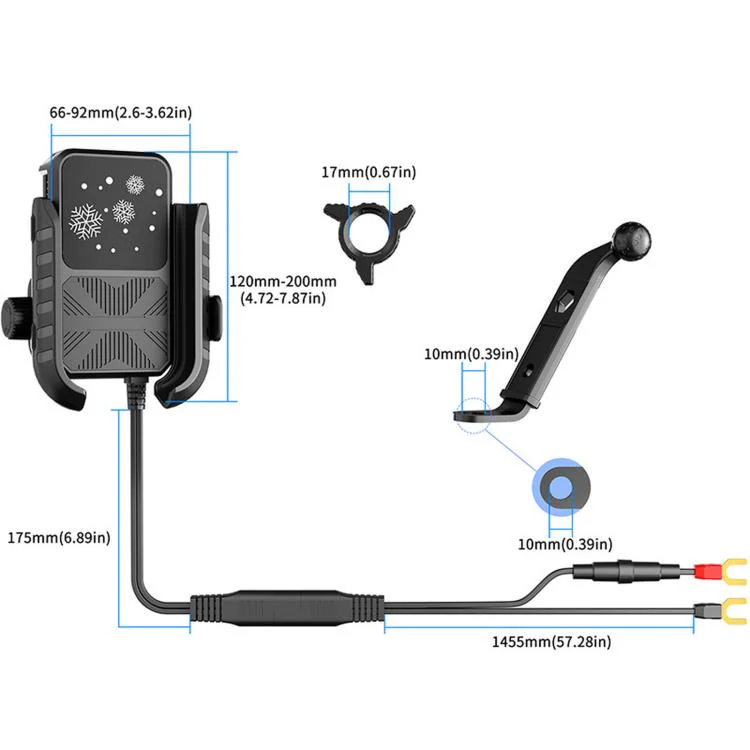 Motorcycle Semiconductor Cooling Heat Dissipation Phone Holder(Mirror Base) - Image 4