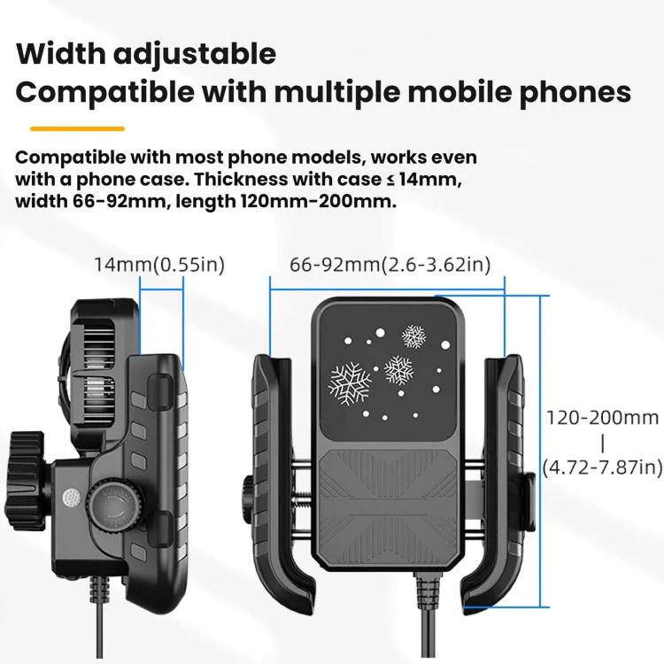 Motorcycle Semiconductor Cooling Heat Dissipation Phone Holder(Mirror Base) - Image 5