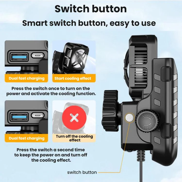 Motorcycle Semiconductor Cooling Heat Dissipation Phone Holder(Mirror Base) - Image 7