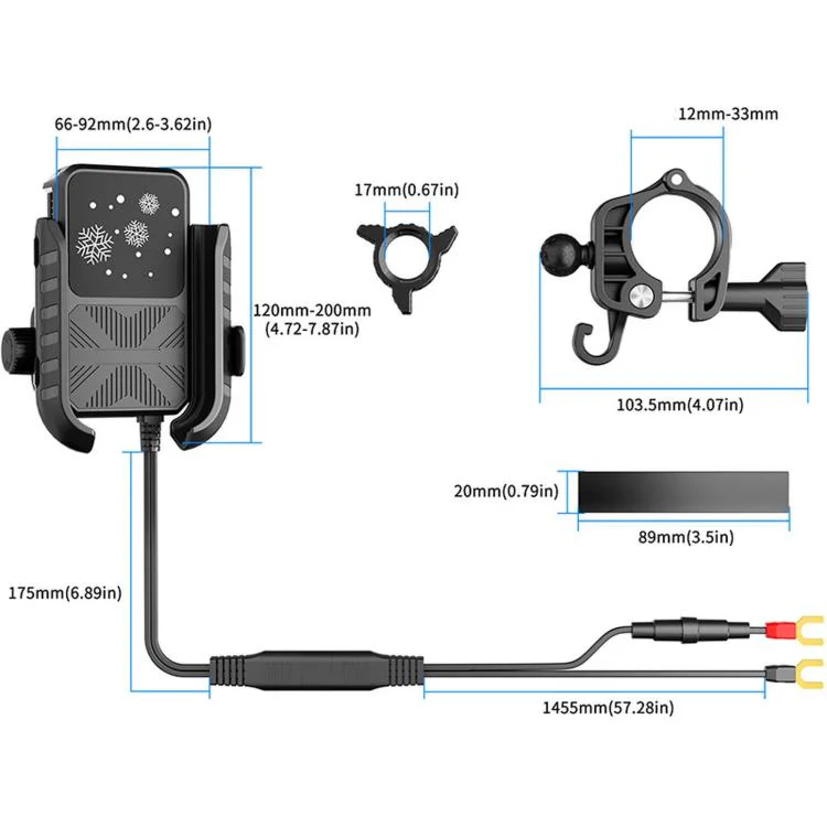 Motorcycle Semiconductor Cooling Mobile Phone Live Streaming Heat Sink Bracket(Handlebars) - Image 4