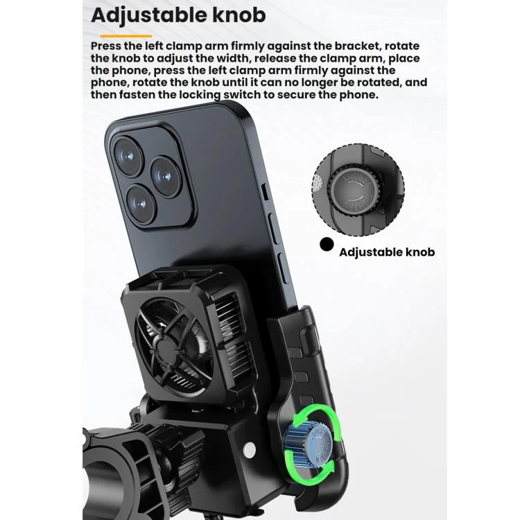 Motorcycle Semiconductor Cooling Mobile Phone Live Streaming Heat Sink Bracket(Handlebars) - Image 5