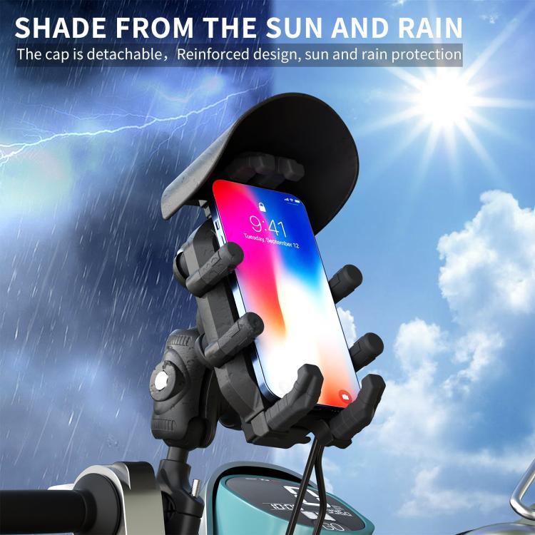 Motorcycle Shock-Absorbing Wireless Fast Charging Camera Phone Navigation Holder(Handlebar) - Image 6