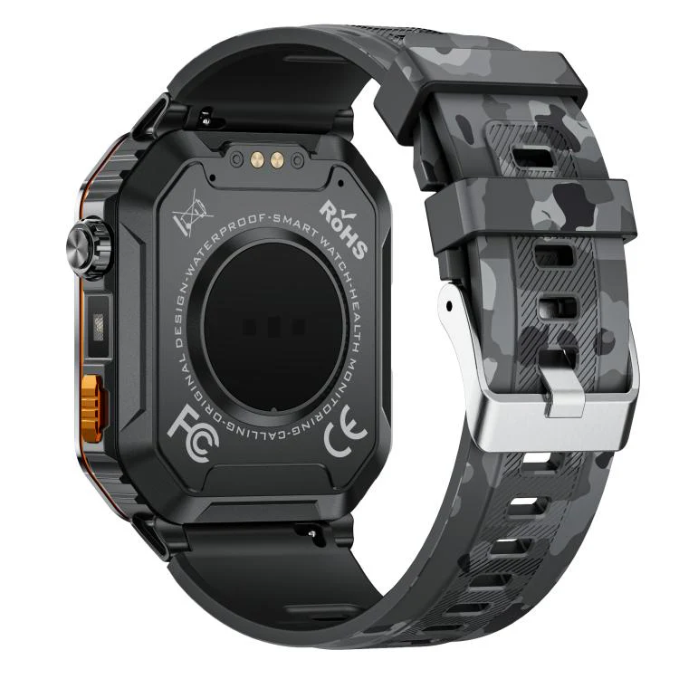 MT62 2.01-inch IPS Display Outdoor Adventures Smart Watch with 1000mAh Battery & Flashlight(Camouflage Black) - Image 3