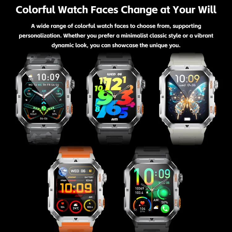 MT62 2.01-inch IPS Display Outdoor Adventures Smart Watch with 1000mAh Battery & Flashlight(Silver) - Image 15