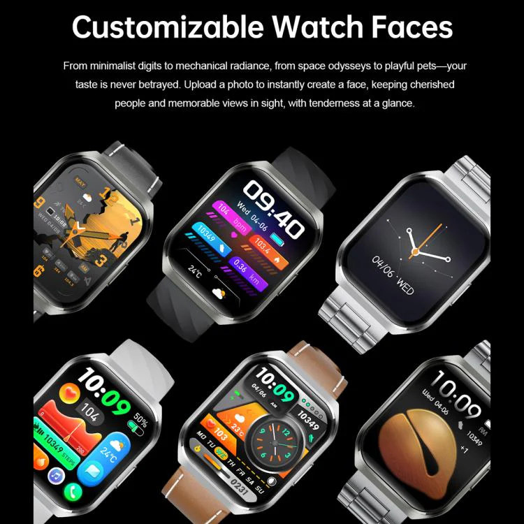 MT66 1.83-inch IPS Curved Screen Smart Watch with 1000mAh Battery(Black Case Leather Strap) - Image 16