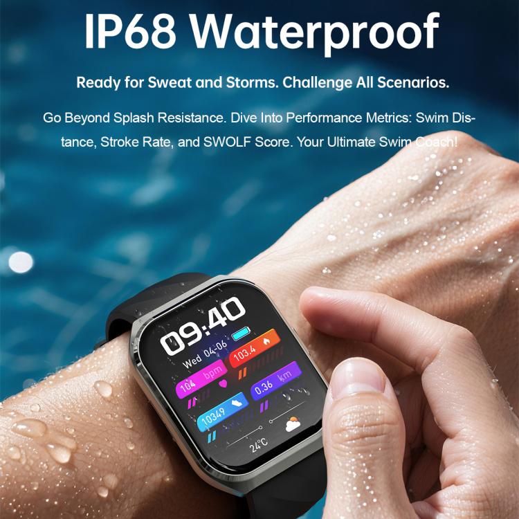 MT66 1.83-inch IPS Curved Screen Smart Watch with 1000mAh Battery(Silver Case Silicone Strap) - Image 15