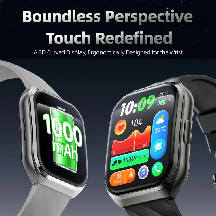 MT66 1.83-inch IPS Curved Screen Smart Watch with 1000mAh Battery(Silver Case Silicone Strap) - Image 4
