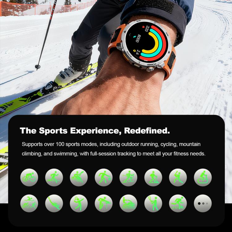 MT68 1.7-inch IPS Display Outdoor Adventures Smart Watch with 1000mAh Battery & Flashlight(Black Case Silicone Strap) - Image 11