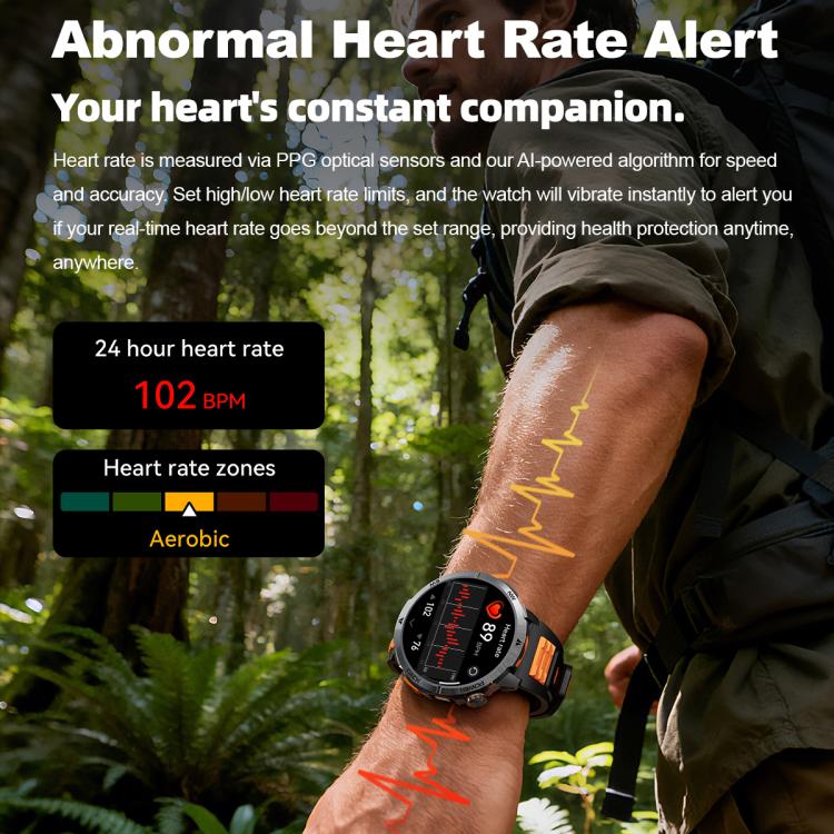 MT68 1.7-inch IPS Display Outdoor Adventures Smart Watch with 1000mAh Battery & Flashlight(Silver Case Leather Strap) - Image 9