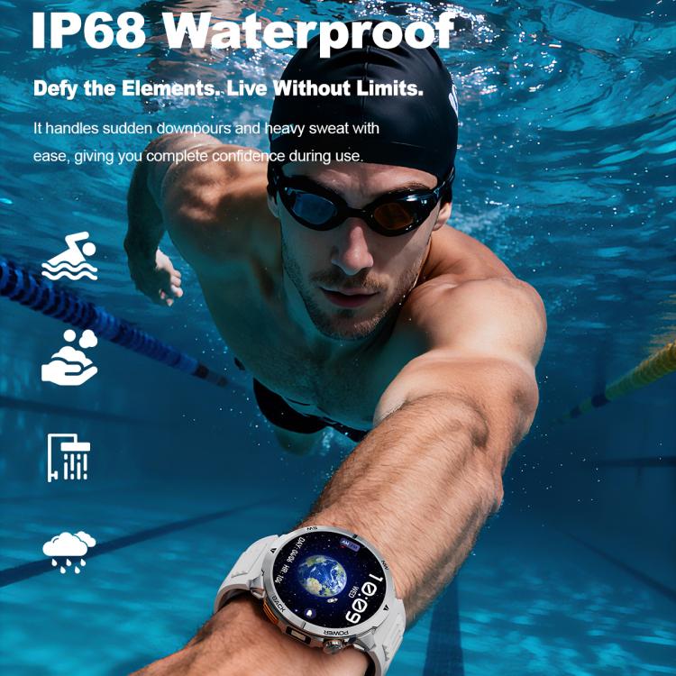MT68 1.7-inch IPS Display Outdoor Adventures Smart Watch with 1000mAh Battery & Flashlight(Silver Case Silicone Strap) - Image 14