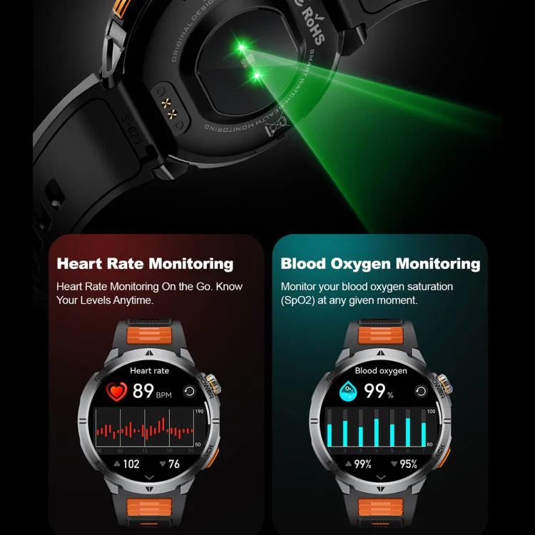 MT68 1.7-inch IPS Display Outdoor Adventures Smart Watch with 1000mAh Battery & Flashlight(Silver Case Silicone Strap) - Image 8