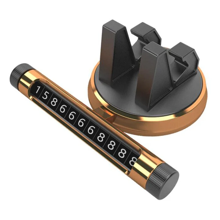 Multi-function Car Instrument Panel Mobile Phone Holder Temporary Parking Card(Gold) - Image 2