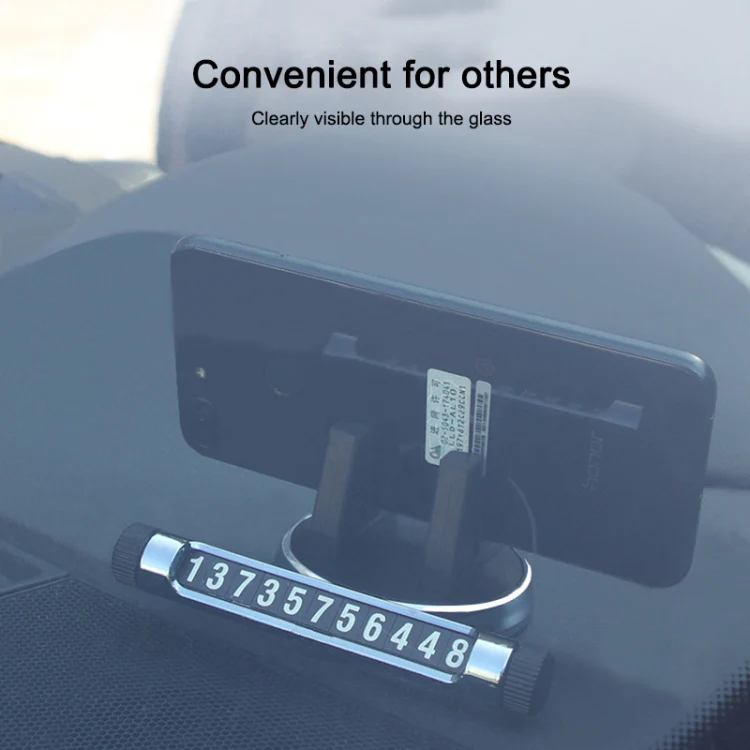 Multi-function Car Instrument Panel Mobile Phone Holder Temporary Parking Card(Silver) - Image 9