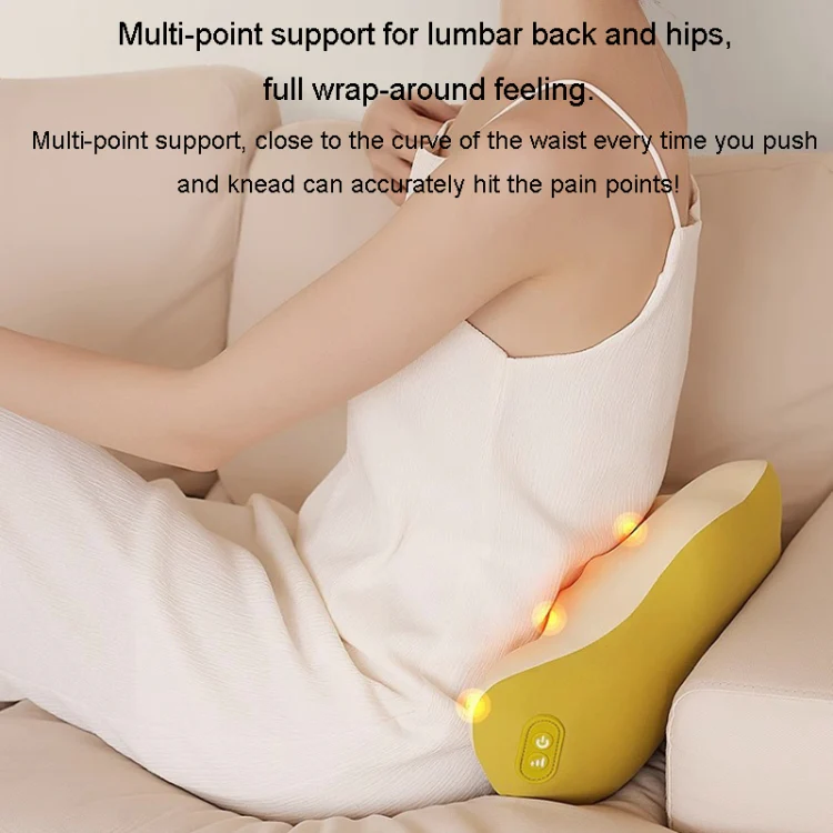 Multi-Function Lumbar Massager Car Cervical Hot Waist Massage Pillow, Specification: Charging Model Yellow - Image 11