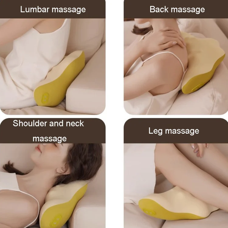 Multi-Function Lumbar Massager Car Cervical Hot Waist Massage Pillow, Specification: Charging Model Yellow - Image 12