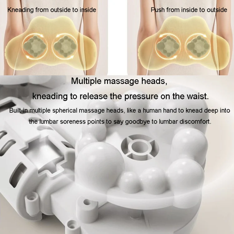 Multi-Function Lumbar Massager Car Cervical Hot Waist Massage Pillow, Specification: Charging Model Yellow - Image 6