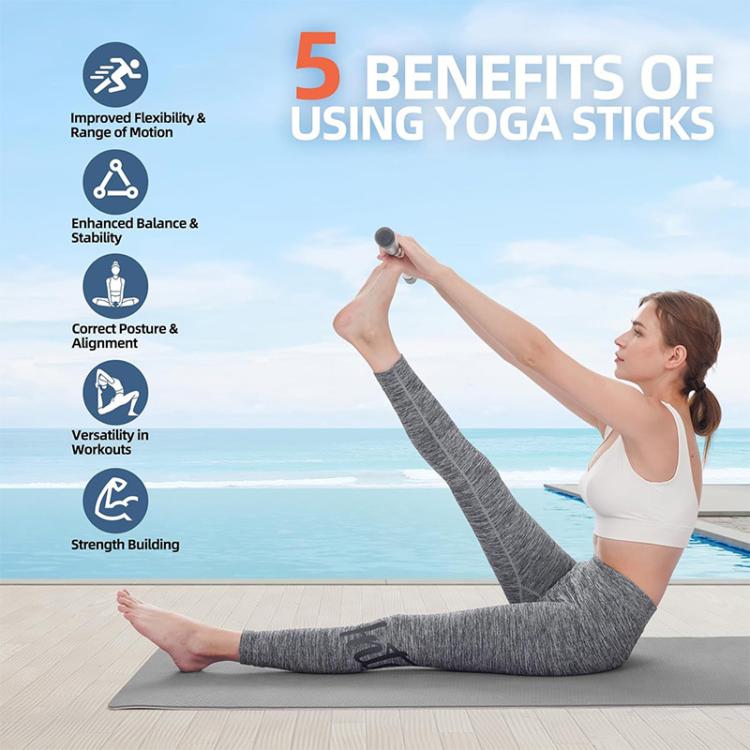Multi-Function Yoga Stick Metal Portable Exercise Bar Fitness Auxiliary Tool - Image 2