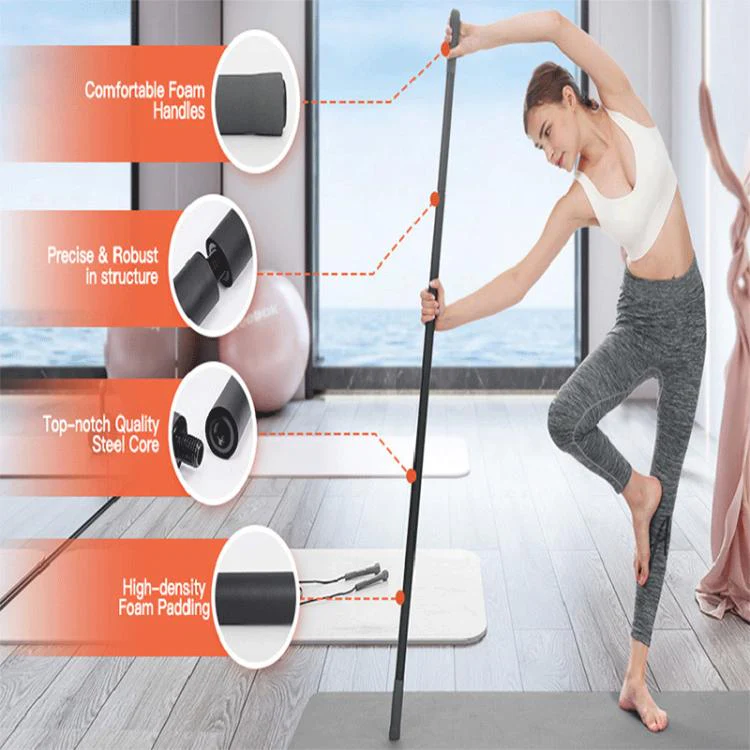 Multi-Function Yoga Stick Metal Portable Exercise Bar Fitness Auxiliary Tool - Image 5