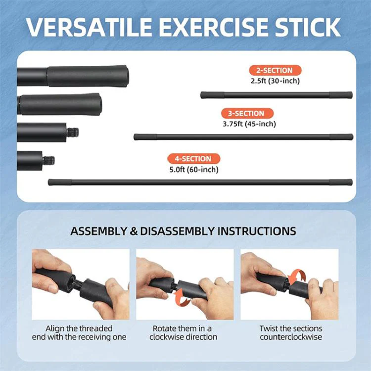 Multi-Function Yoga Stick Metal Portable Exercise Bar Fitness Auxiliary Tool - Image 6