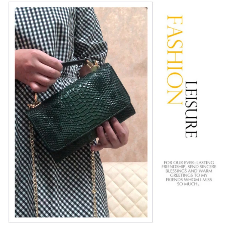 Multi-functional Chain Lady Cross-body Wrist Bag(Big Snake Pattern Copper) - Image 5