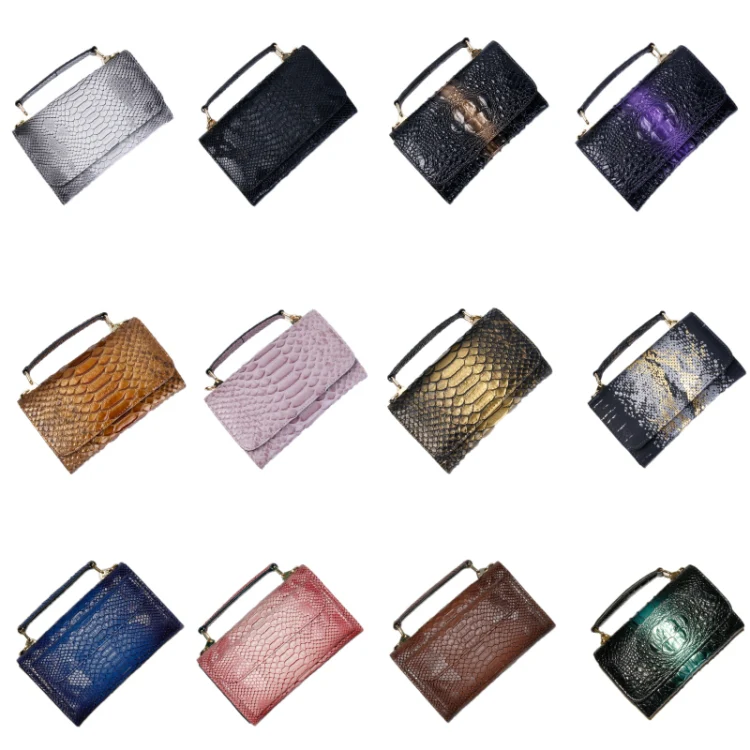 Multi-functional Chain Lady Cross-body Wrist Bag(Snake Pattern Coffee) - Image 2