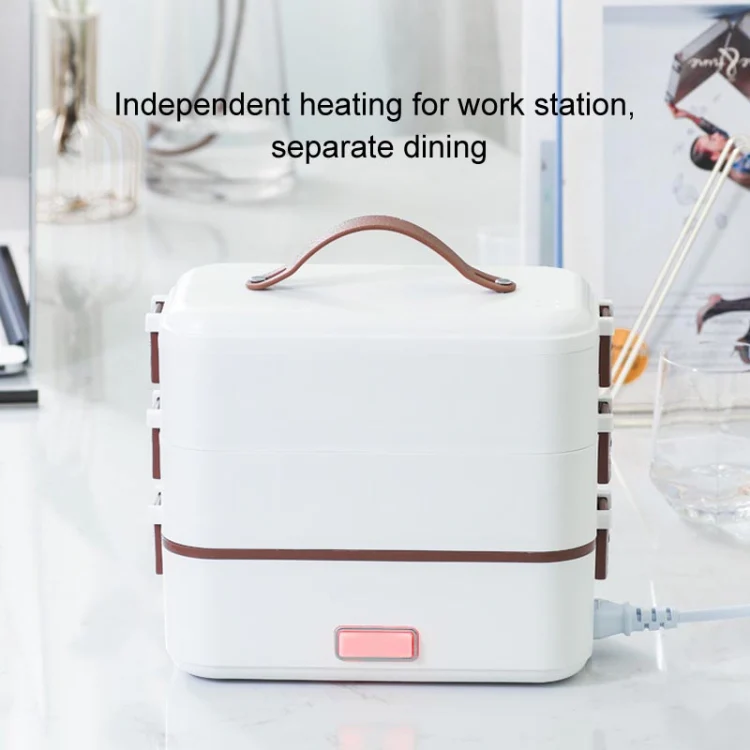 Multi Functional Microwave Oven With Plug-in Electric Cooking Electric Lunch Box, Color:Three Layers Of White(US Plug) - Image 8