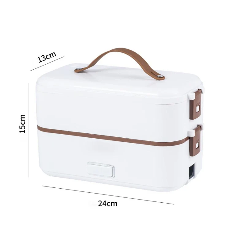 Multi Functional Microwave Oven With Plug-in Electric Cooking Electric Lunch Box, Color:White Double Layer(EU Plug) - Image 2