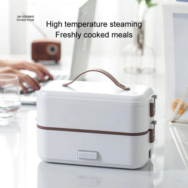 Multi Functional Microwave Oven With Plug-in Electric Cooking Electric Lunch Box, Color:White Double Layer(UK Plug) - Image 10