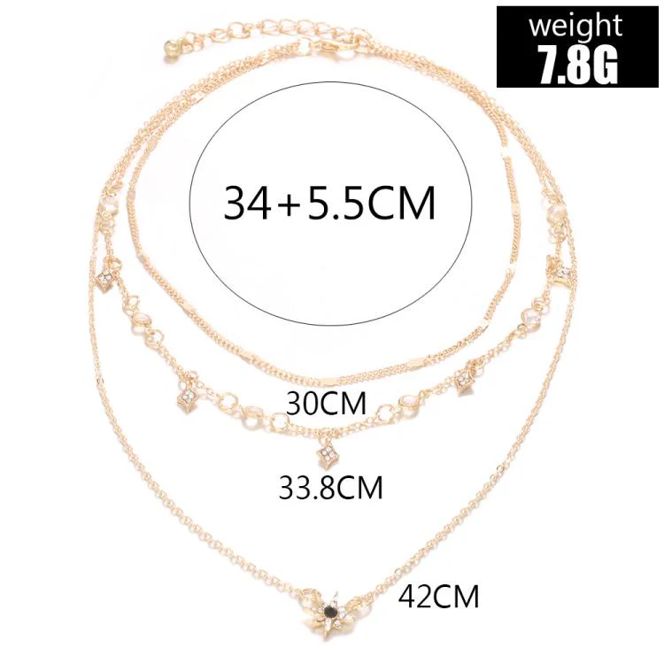 Multi-layered Star Pendant Necklace Combination(4444) - Image 2
