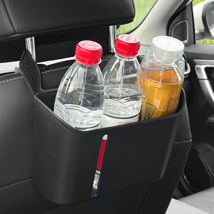 Multifunctional Car Seat Back Storage Box Rear Seat Tissue and Beverage Rack(Black) - Image 7