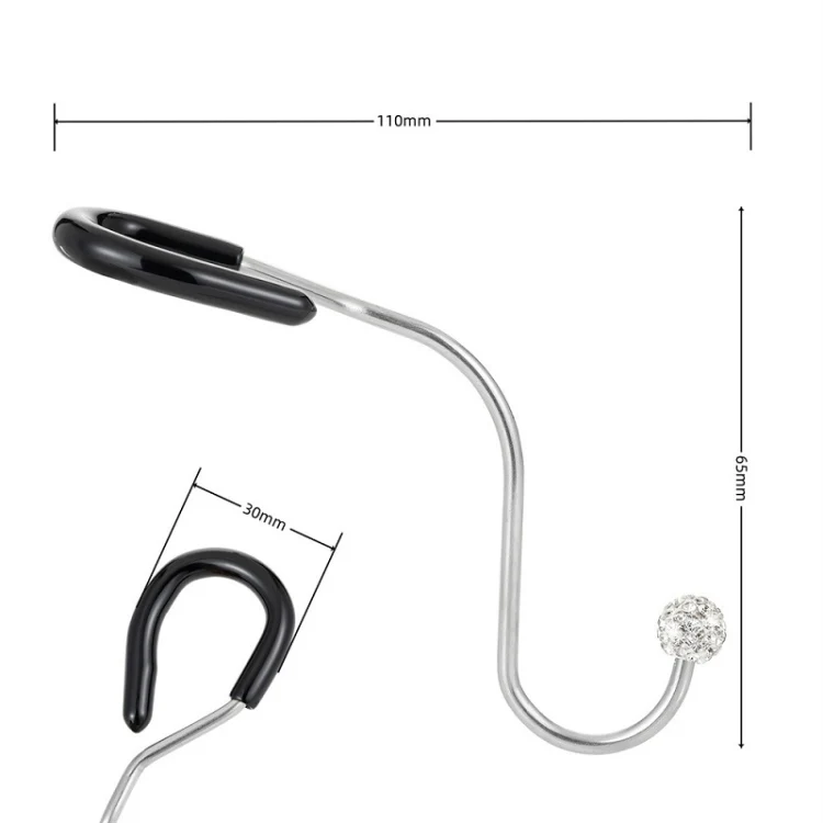 Multifunctional Car Seat Hooks With Diamond Inlay(Shiny Black) - Image 3