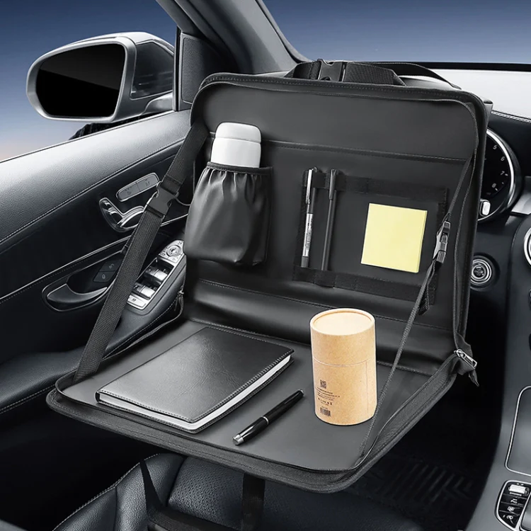 Multifunctional Car Steering Wheel Dining Table Car Seatback Hanging Foldable Storage Bag(Black) - Image 8