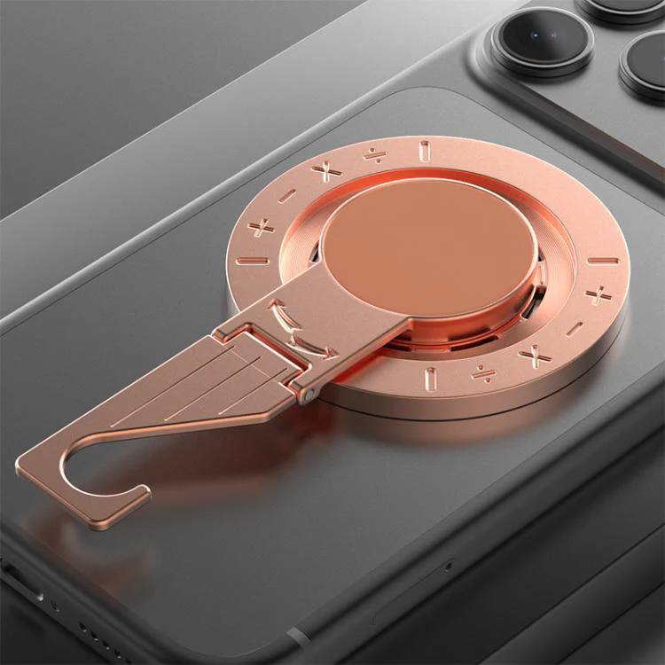 Multifunctional Double-sided Strong Magnetic Phone Holder Desktop Hook(Rose Gold)