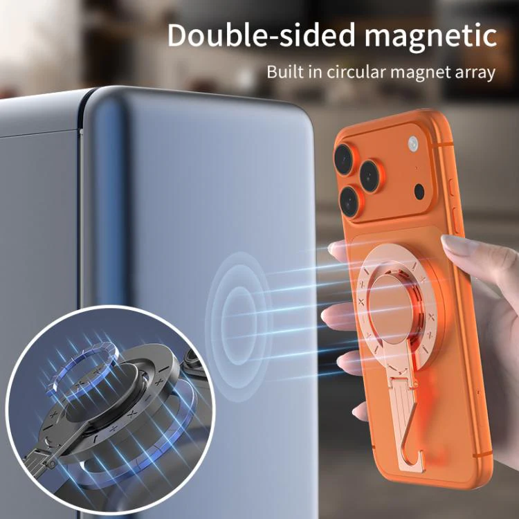 Multifunctional Double-sided Strong Magnetic Phone Holder Desktop Hook(Rose Gold) - Image 7