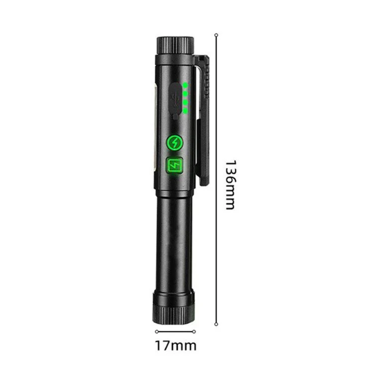 Multifunctional Dual Magnetic Pen Clip Flashlight, Outdoor Portable Inspection Work Pen Light(Black) - Image 11