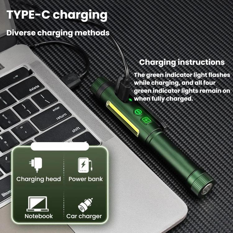 Multifunctional Dual Magnetic Pen Clip Flashlight, Outdoor Portable Inspection Work Pen Light(Red) - Image 4