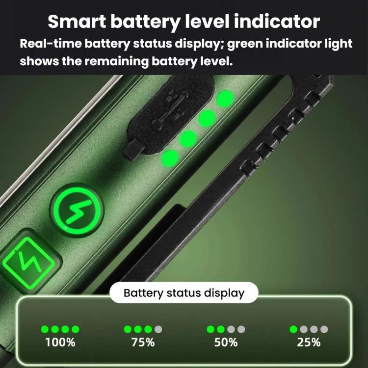 Multifunctional Dual Magnetic Pen Clip Flashlight, Outdoor Portable Inspection Work Pen Light(Red) - Image 6