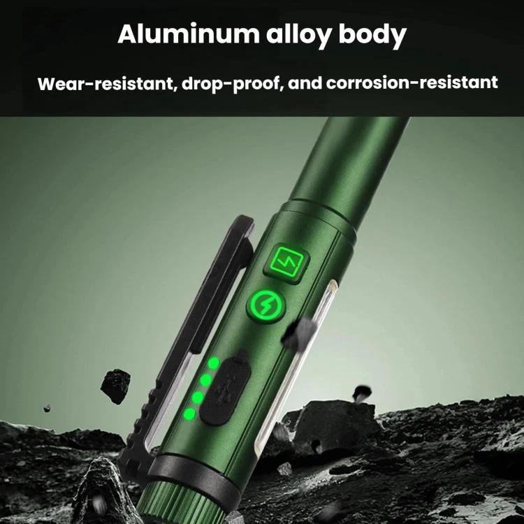 Multifunctional Dual Magnetic Pen Clip Flashlight, Outdoor Portable Inspection Work Pen Light(Red) - Image 7