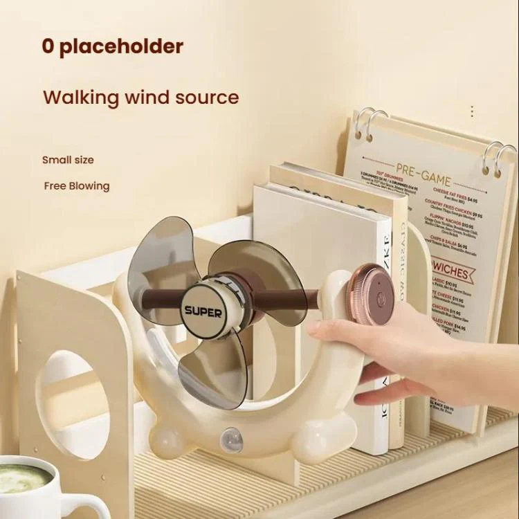 Multifunctional Fan Light Sound Big Wind Power With Light Wall Mounted Long Life Desktop Small Ceiling Fan, Color: Rechargeable Blue - Image 10