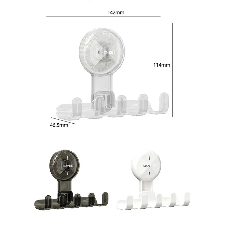 Multifunctional Household Suction Cup Hook Storage Rack Traceless Adhesive Hook(Gray) - Image 2