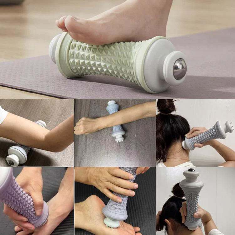 Multifunctional Massage Roller Arch Trainer Yoga Muscle Relaxation Plantar Fascia Roller Foot Massager, Spec: Pink Stainless Steel Bead - Image 8