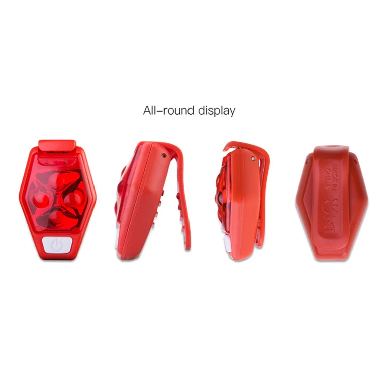Multifunctional Outdoor Bicycling Running Warning Light Bicycle Taillight LED Back Clip Light(Red) - Image 3